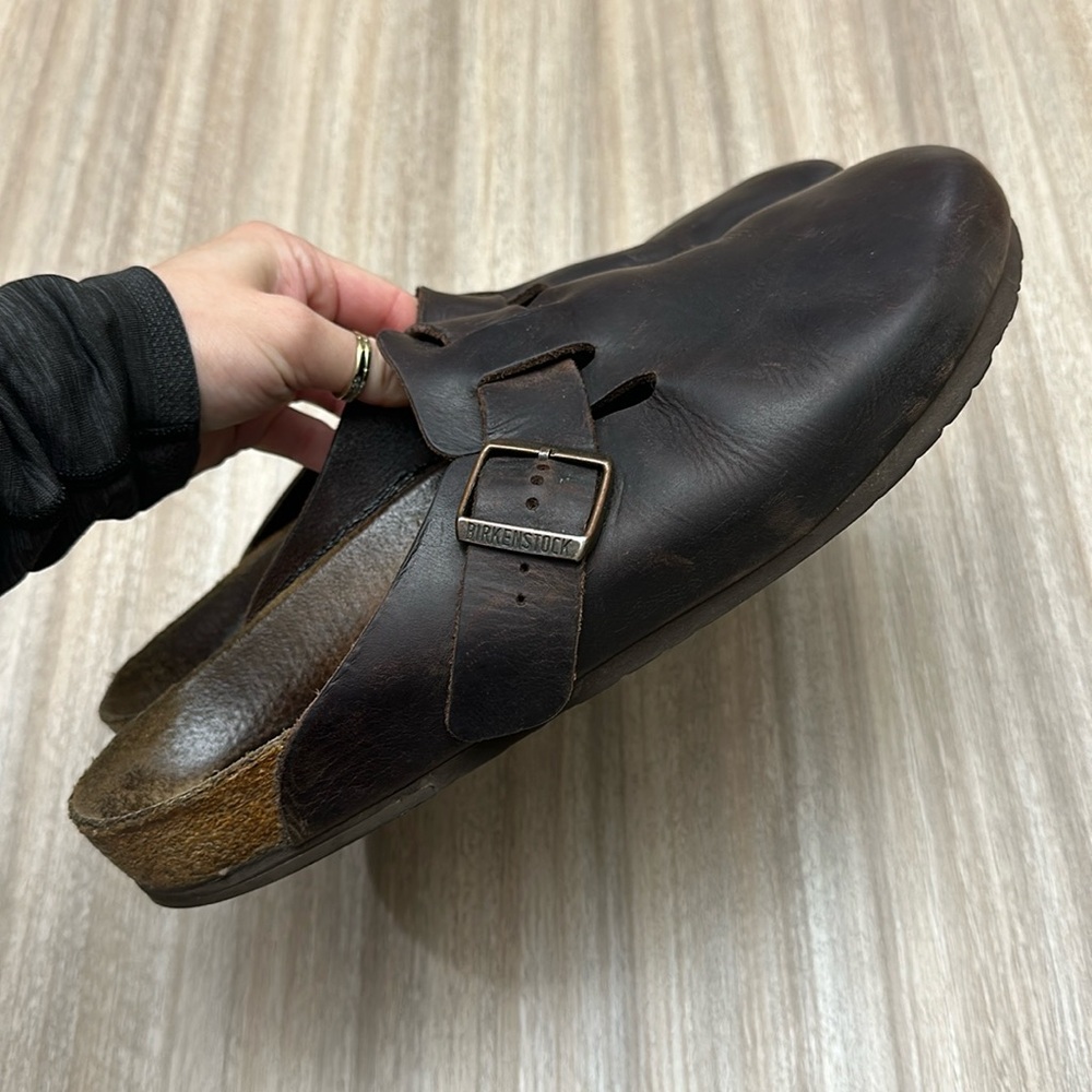 Men’s Birkenstock Habana Oiled Leather Boston Clogs Size 12-12.5 US Size 45 EU.